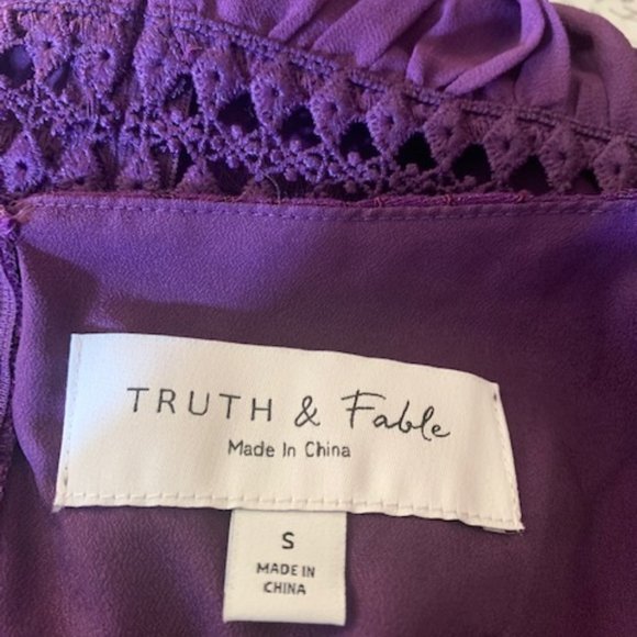 TRUTH & FABLE Women's Bright Violet Maxi Lace A-Line Dress Small NWT - Picture 4 of 8